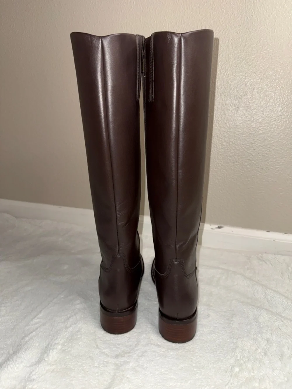 Blonde Freya Waterproof Java Brown Leather Knee-High Riding Boots - Sz 9M, NWOB